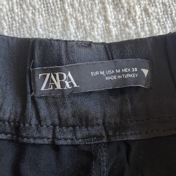 black satin high waisted Zara shorts. worn once - Picture 3 of 4